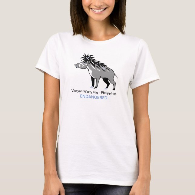 Vilda djur - Visayan warty GRIS - Warthog T Shirt (Framsida)