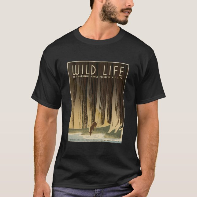 Vilda djurnationalparksylt all Life1940 Tee Shirt (Framsida)