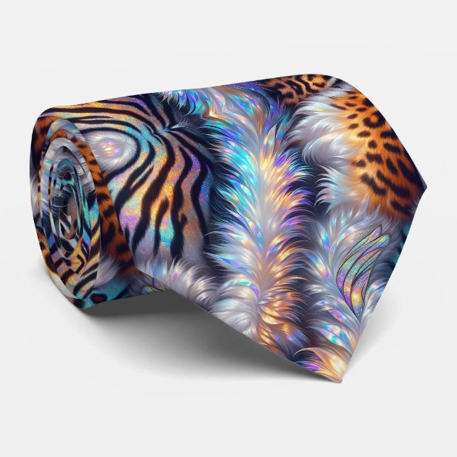 Vilda djurtryck Opal prickig slips (Rullad)