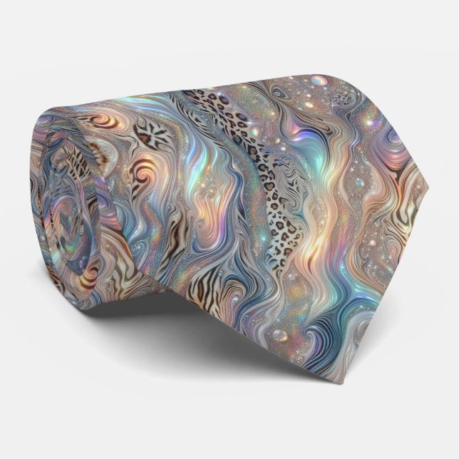 Vilda djurtryck Opal prickig slips (Rullad)