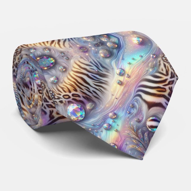 Vilda djurtryck Opal prickig slips (Rullad)