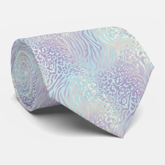 Vilda djurtryck Opal prickig slips (Rullad)