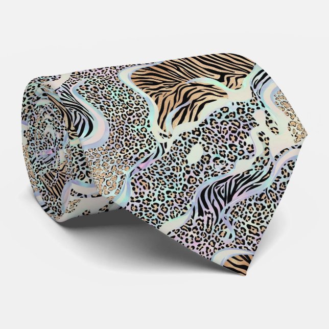 Vilda djurtryck Opal prickig slips (Rullad)
