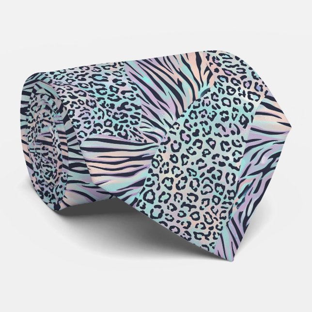 Vilda djurtryck Opal prickig slips (Rullad)