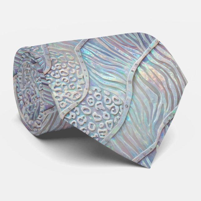 Vilda djurtryck Opal prickig slips (Rullad)
