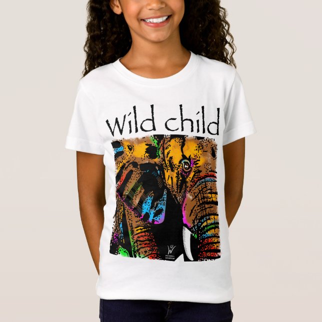 Vilda, elefantregnbågsdjur t shirt (Framsida)
