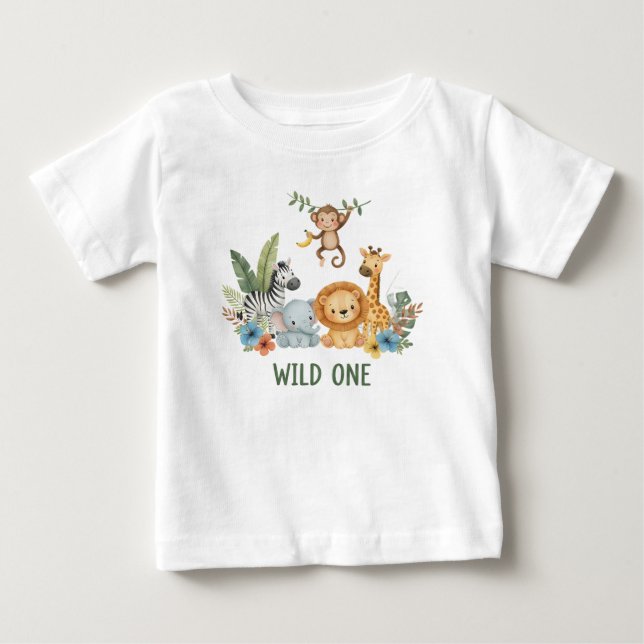 Vilda en - Djungeldjur T Shirt (Framsida)