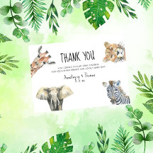 Vilda en safari-djur Baby Shower TACK