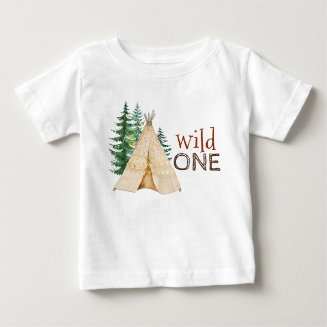 Vilda Ett Bebis Första Födelsedags T-Shirts (Framsida)
