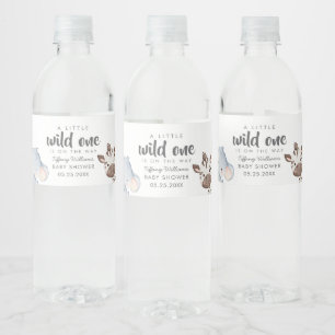 Vilda Ett Safari Djur Baby Shower Dekoration Vattenflaskor Etikett