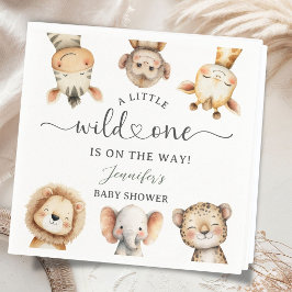 Vilda Ett Safari Djur Baby Shower Pappersservett