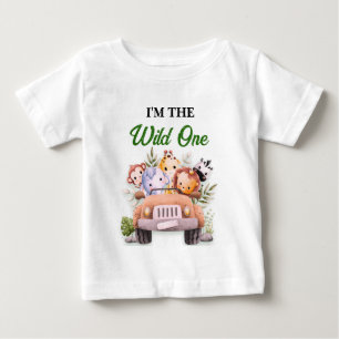 Vilda Ett Safari Djur Födelsedag T Shirt