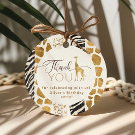 Vilda ett Safari-djur giraffe Birthday Tack Gåvor Etiketter