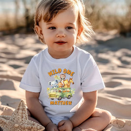 Vilda ett safari djur pojkar födelsedag  t shirt