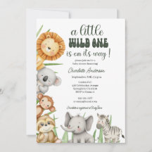 Vilda Ett Safari Djur Pojke Babyshower