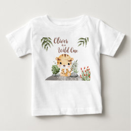 Vilda Ett Safari Djur Söt Tiger 1-årsfest T Shirt