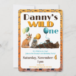 Vilda ettårs inbjudan till djurlov fest