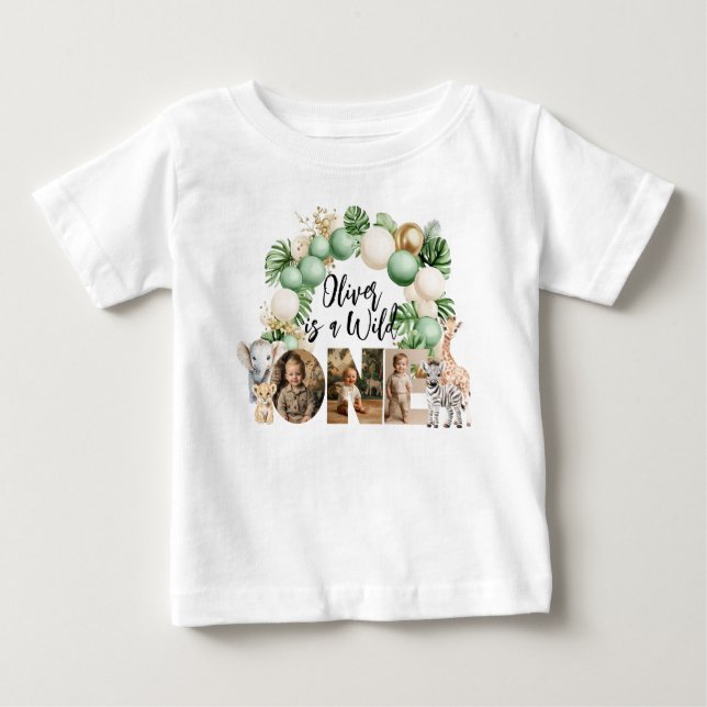 Vilda Ettårs Safari Djur Foto T Shirt (Framsida)