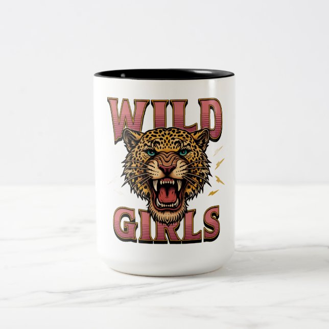 Vilda Flickor Leopard Grafisk Mugg (Center)