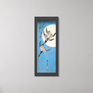 Vilda gäss flyger nedåt över månen, Hiroshige Canvastryck