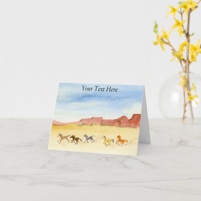 Vilda hästar kort (Gul blomma)