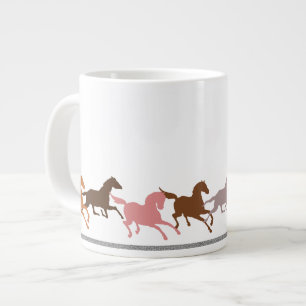 Vilda hästar springer jumbo mugg