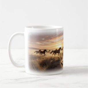 Vilda hästar vid solnedgång Prairie Memory-Mugg Kaffemugg