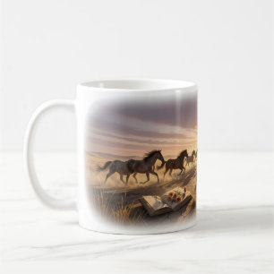 Vilda hästar vid solnedgång Prairie Memory-Mugg Kaffemugg