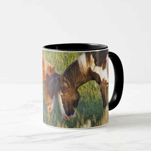 Vilda hästar vid Theodore Roosevelt National Park Mugg (Framsida höger)