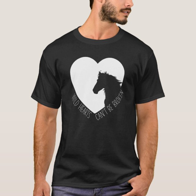Vilda Hjärtans Häst  Ridning T Shirt (Framsida)