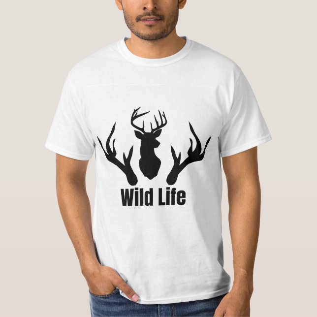 Vilda hjortdjur tema design t shirt (Framsida)