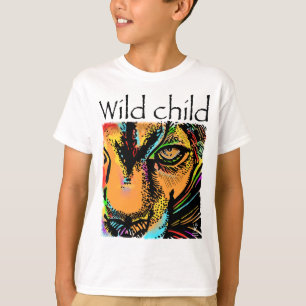 Vilda lejonare regnbågsdjur för barn t shirt
