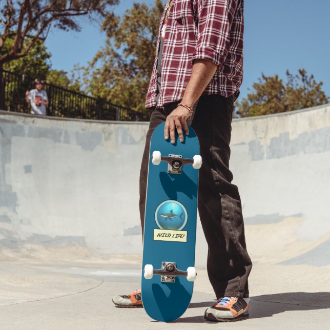 Vilda livet! Stor vit haj Ocean Blå Skateboard (Utomhus 2)