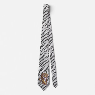 Vilda mig tiger svart-vit tryck slips