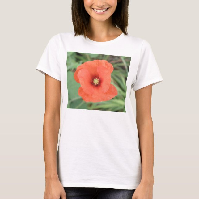 Vilda Poppy-damer T Shirt (Framsida)