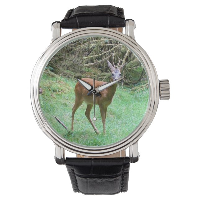 Vilda rådjursbockar – Elegant skogsdjur Armbandsur (Framsida)