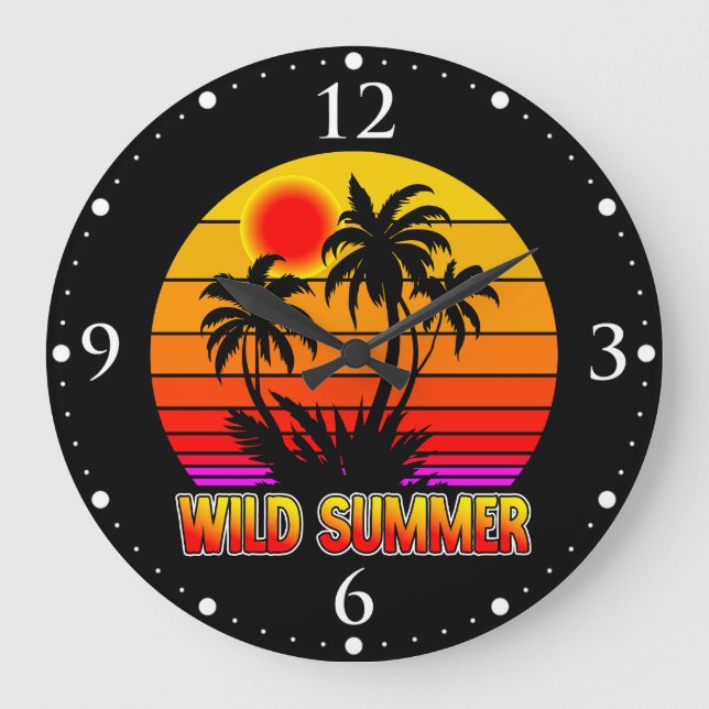 Vilda Retro Sommarstämningar med Palmer Design Stor Klocka (Framsida)