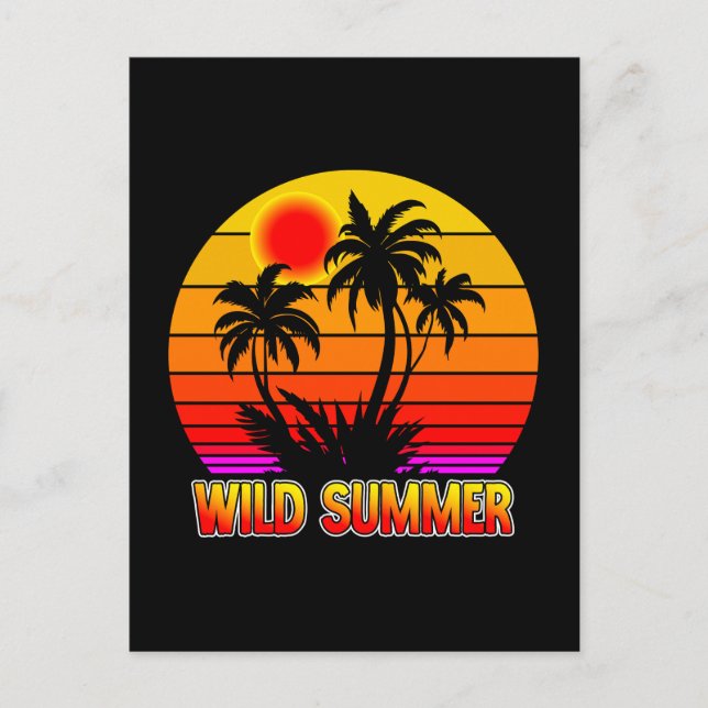Vilda Retro Sommarstämningar med Palmer Design Vykort (Framsida)