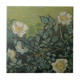 Vilda rosor av Vincent van Gogh Kakelplatta