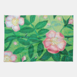 Vilda rosor blommor kökshandduk