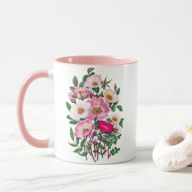 Vilda rosor mugg (Med munk)