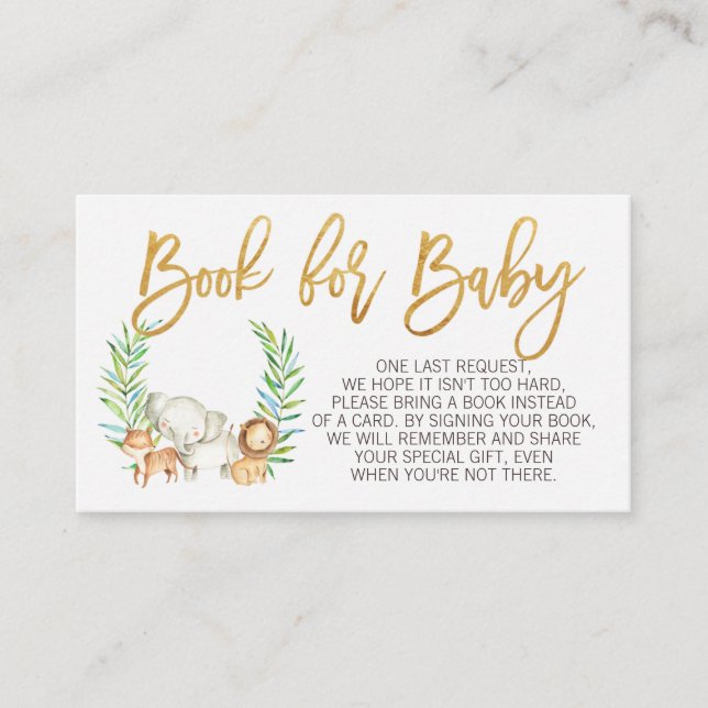 Vilda safari djungeldjur bok begäran infoga tilläggskort (Framsida)