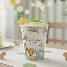 Vilda Safari Djur Djungel Söt Baby Shower