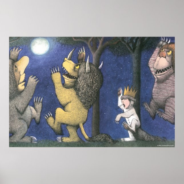 Vilda saker och Max som dansar i månsken Poster (Framsidan)