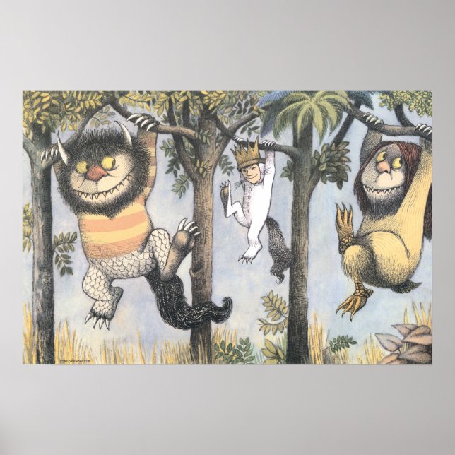 Vilda saker och Max som svingar från träd Poster (Framsidan)