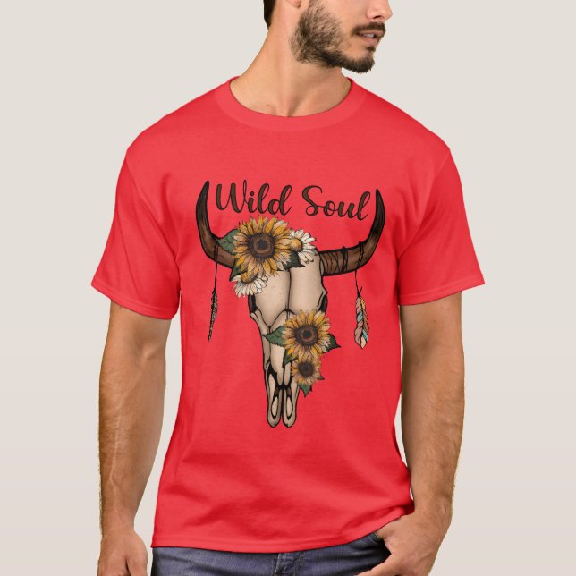 Vilda själsdjur skalle t shirt (Framsida)