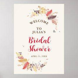 Vilda Skog Blommor Fern Svamp Löv Bröllop Poster