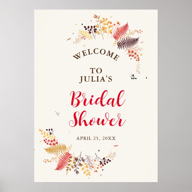 Vilda Skog Blommor Fern Svamp Löv Bröllop Poster (Framsidan)