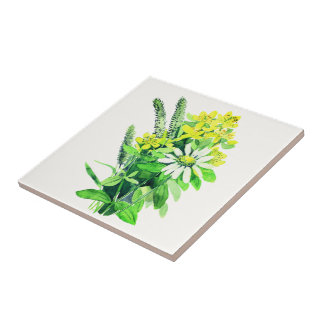 Vilda sommarblommor keramisk platta kakelplatta