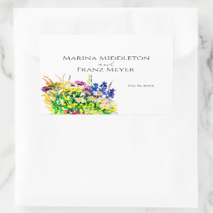 Vilda sommarblommor klassisk rund klistermärke